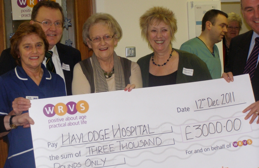 David with Hay Lodge Hospital staff and members of the WRVS