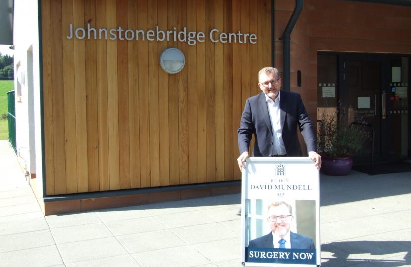 David outside Johnstonebridge Centre where he will visit on August 27th