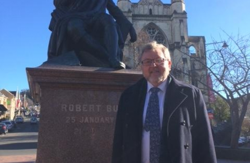David Mundell with Robert Burns Statue