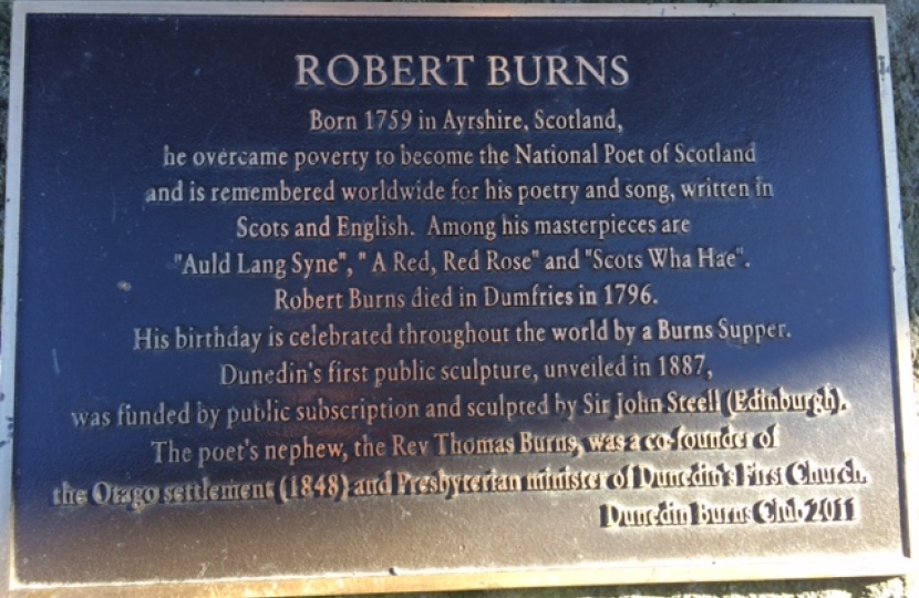 Robert Burns Plaque