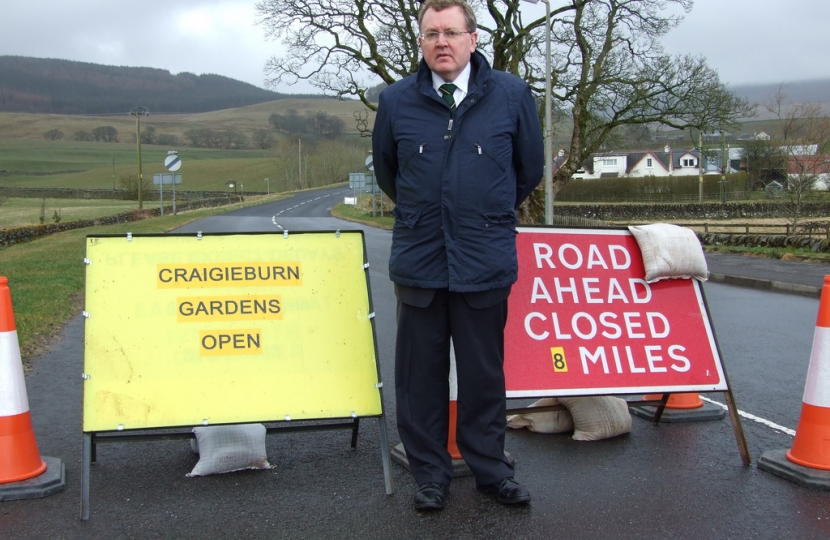 David Mundell at road closure