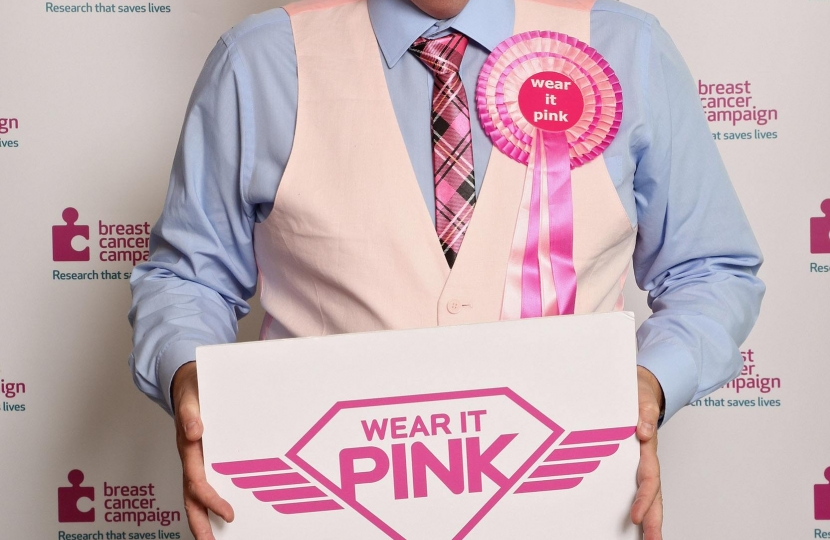 David Mundell wearing it Pink for Breast Cancer