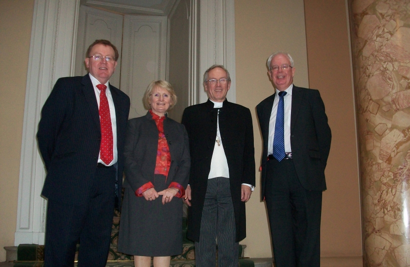 David Mundell with Jim Wallace, the Rev Albert Bogle and wife Martha