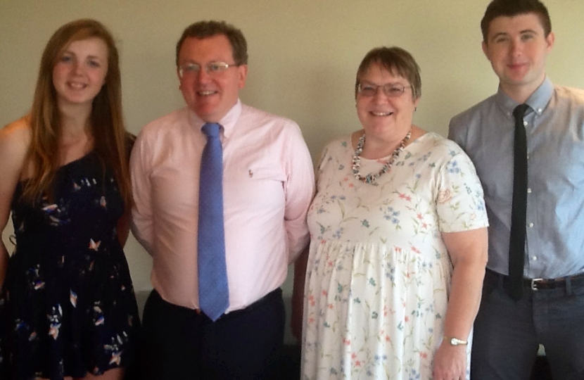 David Mundell MP with Jessica Liddon, Judy O'Rourke and Fergus Barrie