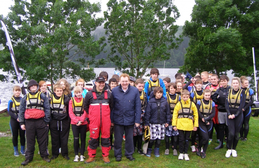 David Mundell MP with students from all schools