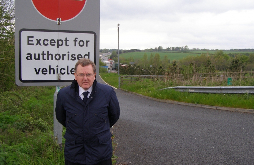 David Mundell surveys Gretna motorway junction