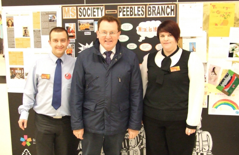David Mundell with Store Manager Will Pitcairn and HR Manager Joanna Craig