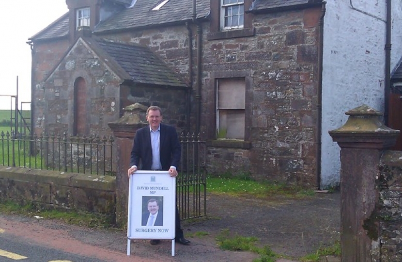 David Mundell MP in Torthorwald at the start of his Summer Surgery Tour 2011. 