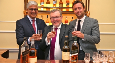 David Mundell at the Scotland Office in London hosting an event promoting the Scottish whisky industry during his period as Secretary of State. The Dumfriesshire, Clydesdale and Tweeddale MP is pictured with senior representatives of spirits company Diageo