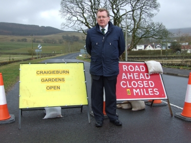 David Mundell protests against A708 road closure
