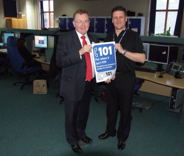 David Mundell with Head of the Force Communications Centre
