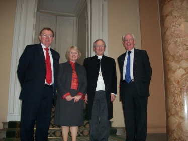 David Mundell with Jim Wallace, the Rev Albert Bogle and wife Martha