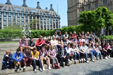 MP David Mundell with Lockerbie Academy pupils at Westminster