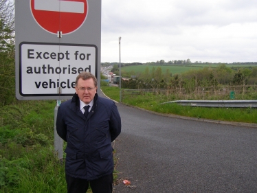 David Mundell surveys Gretna motorway junction