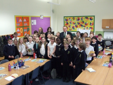 David Mundell with Moffat Primary School Pupils